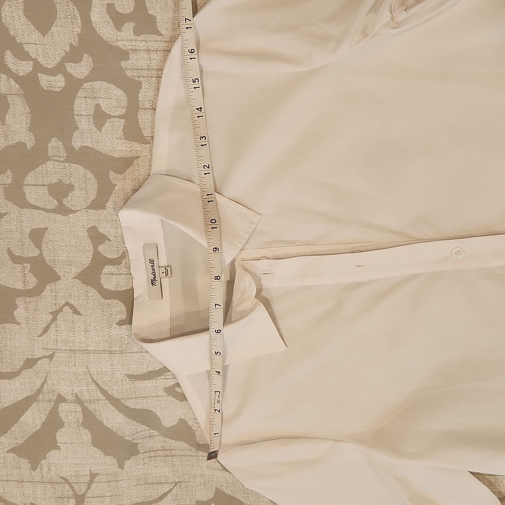 Madewell Button-Front Mini Shirtdress in Poplin White Color Size S New No Tag - Picture 12 of 16